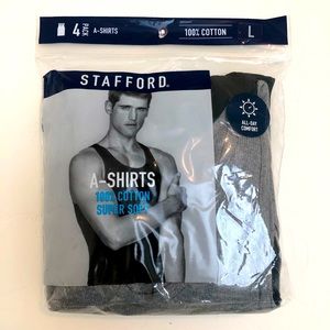 BRAND NEW A-shirt (wife-beaters if you will) two gray and two black